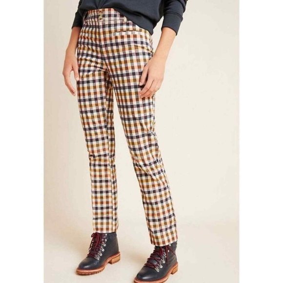 Anthropologie Pants - Anthropologie Essential Plaid Corduroy Pants 70s Boho Women's Size 4 H11886